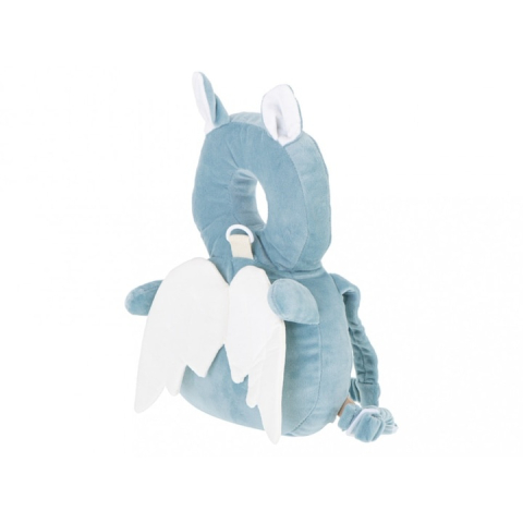 Ham si pernuta de siguranta pentru copii, model Albinuta, protectie pentru cap si spate, cu snur pentru control, ideala pentru primii pasi, material poliester, albastru [3]