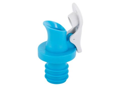 Set 2 dopuri cu picurator, pentru sticle de ulei, otet, plastic/cauciuc, reutilizabile, 5.5 x 1.8 cm, albastru/alb [1]