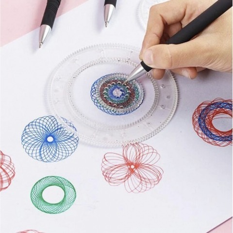 Set pentru desen, spirograf, sabloane transparente, 35 piese [8]