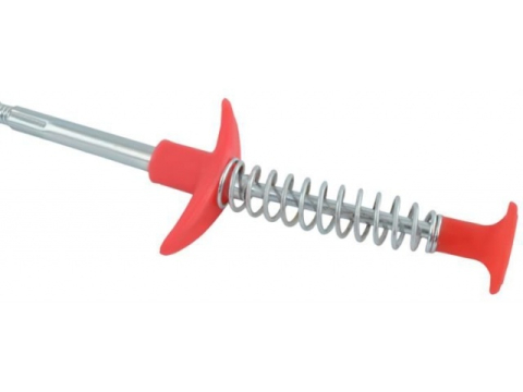 Sarpe pentru desfundat tevi, cu carlig, flexibil, metal/plastic, multifunctional, lungime 60 cm, rosu [14]
