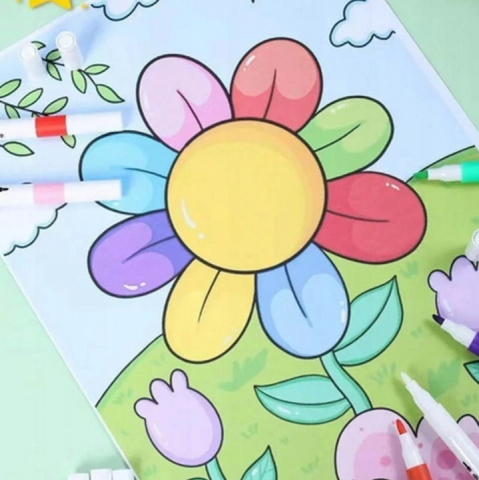 Set 60 markere acrilice, pentru hartie, sticla, piatra, lemn, panza, textile, uscare rapida, multicolor [9]