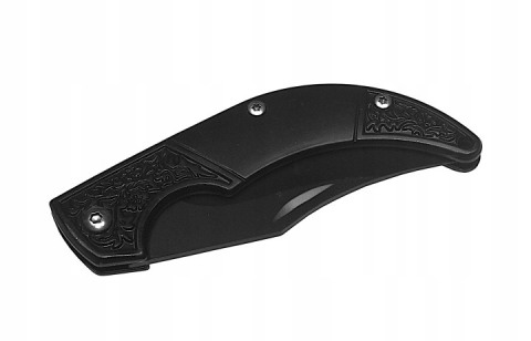 Briceag pliabil, pentru supravietuire, camping, drumetii, multifunctional, otel inoxidabil, lungime 15 cm, maner curbat, ergonomic, negru [1]