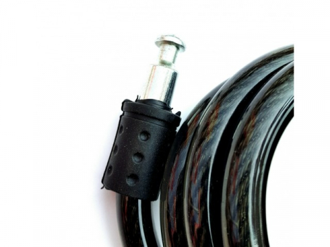 Antifurt pentru bicicleta, cu 2 chei, lungime cablu 90 cm, otel, negru [6]