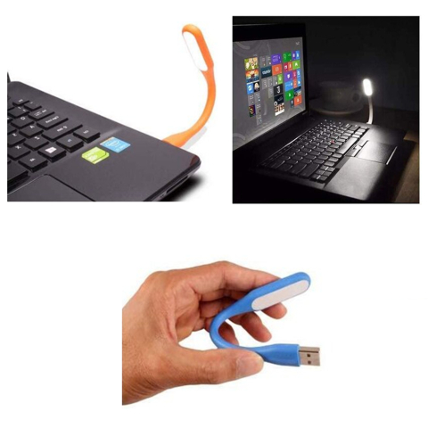 Set 2 lampi LED USB portabile, 1 flexibila 1.5W albastru si 1 mini lampa 3 LED 3W, compatibile laptop, PC, consola, powerbank [3]