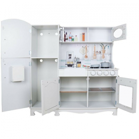 Bucatarie din lemn pentru copii,91x102x35 cm,accesorii incluse - Alb [1]