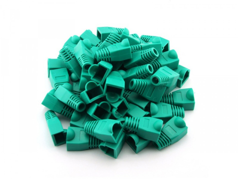 Set 50 bucati manson de protectie pentru mufe internet, RJ 45, verde [3]