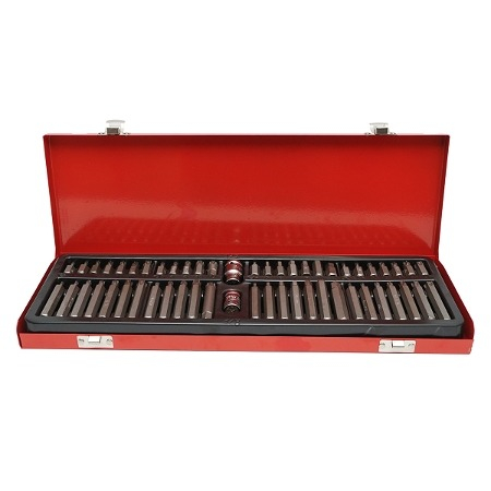 Truse cu scule - Trusa biti torx, hex si spline, chei imbus, adaptor 1/2'' si 3/8'', 54 piese, rosie