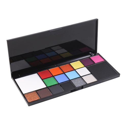 JOCURI ȘI JUCĂRII - Paleta vopsele pentru fata si corp, 18 culori, pe baza de apa, pentru petreceri, evenimente, multicolor, 18 x 8 x 1.4 cm