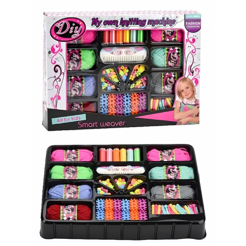 Alte jucarii copii - Kit pentru confectionare bratari, accesorii, pentru copii, margele, snururi, DIY, multicolor