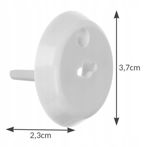 Set 12 protectii prize, 2 chei, pentru siguranta copiilor, plastic, 2.3 x 3.7 cm, alb [5]