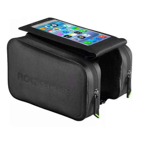 Ciclism - Geanta pentru bicicleta, impermeabila IPX6, husa pentru telefon, diagonala max 6", negru