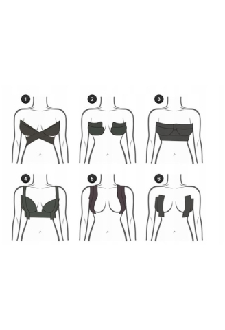 Banda modelatoare pentru sani, adeziva, material elastic, rezistenta la apa, 10 protectii, 5 m x 5 cm, bej [4]