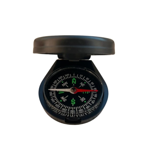 Busola cu capac, plastic, compacta, ideala pentru drumetii, camping, supravietuire, 6 x 4.8 x 1.5 cm, negru [2]