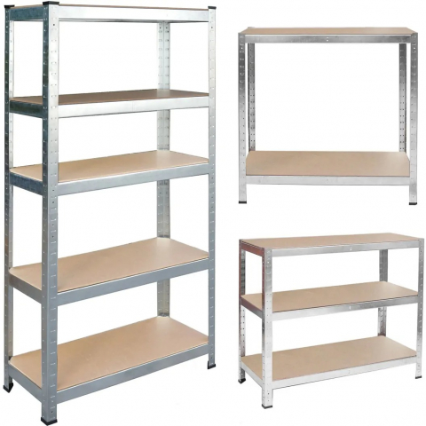 Raft metalic pentru depozitare, 5 polite, capacitate 175 kg/polita, total 875 kg, 180x90x30 cm [6]