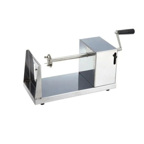 Aparat pentru feliere cartofi in spirala, otel inoxidabil, 2 lame de rezerva incluse, antiderapante, 26 x 14 x 12 cm, argintiu [2]