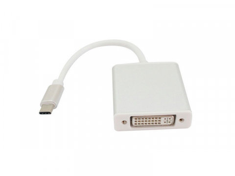 ELECTRONICE - Adaptor tip C 3.1 la DVI, 15 cm, pentru laptop, Macbook, iMac, alb