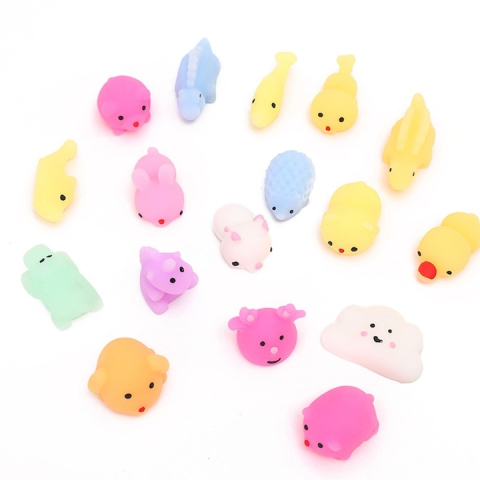JOCURI ȘI JUCĂRII - Set 50 jucarii antistres squishy, diverse modele si culori, senzoriale pentru copii, material moale si elastic, multicolor