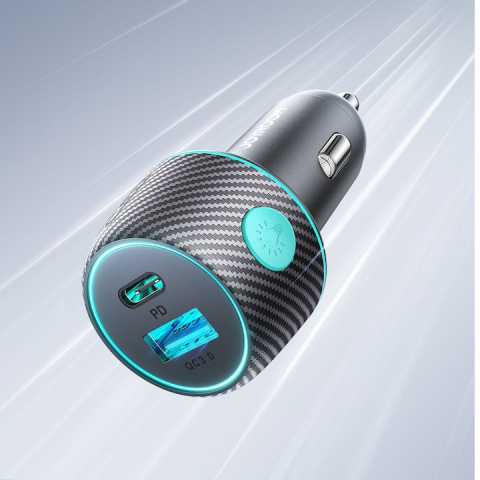 Incarcator auto, 1 x USB, 1 x USB-C, 60W, incarcare rapida, negru [6]