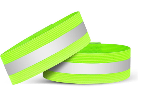 Set 2 x benzi reflectorizante, prindere velcro, pentru alergare, 30.5 x 4 cm, verde [8]