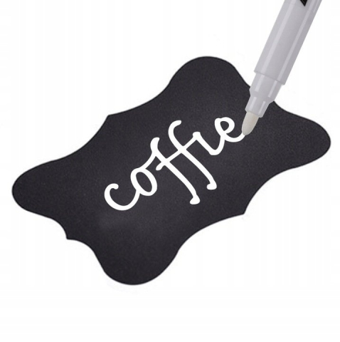 Set 192 etichete autoadezive, marker alb inclus, PVC, reutilizabil, 5.5 x 3.5 cm, universal, pentru plastic, metal, sticla, negru [5]