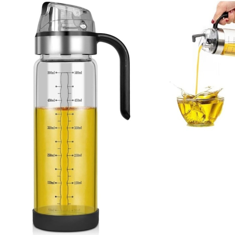 Diverse bucatarie - Sticla gradata pentru ulei, otet, lichide, capacitate 500 ml, cu maner, 23.5 x 7 cm, transparent