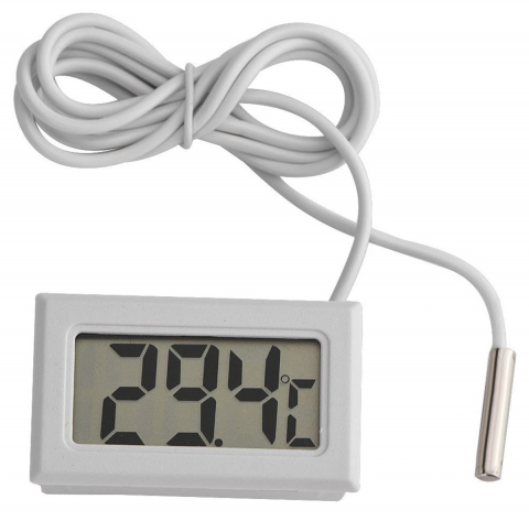Termometre - Termometru digital, afisaj LCD, cu sonda, -50˚C +70˚C, lungime cablu 95 cm, alb