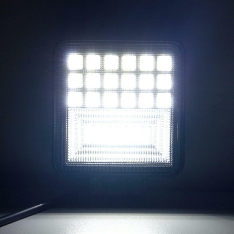 Proiector LED auto, off-road, lumina rece 6000K, 16 W, 12-24 V, aluminiu/PVC, protectie IP65, 12.5 x 10.7 x 2.2 cm, negru [6]