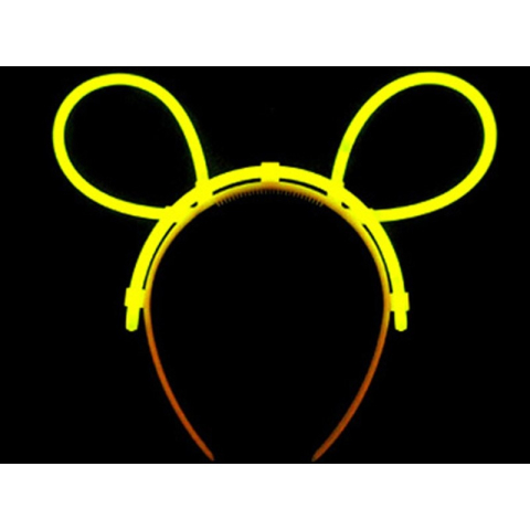 Cordeluta luminoasa, accesoriu fluorescent, model urechi, plastic flexibil, carnaval si festivaluri, galben [5]