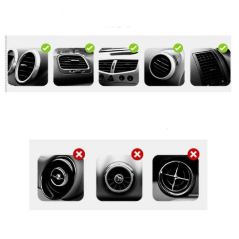 Suport auto pentru telefon, prindere pe grila de ventilatie, universal, negru [5]