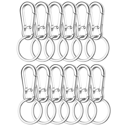 CASA & GRADINA - Set 12 brelocuri tip carabina, 8.5 x 4 cm, metal, argintiu