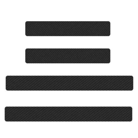 Set 4 benzi de protectie praguri auto, carbon, universal, racleta inclusa, 6.8 x 40/60cm, negru [5]