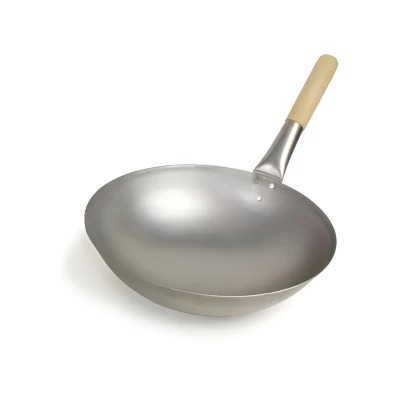 Tigaie Wok profesionala, din otel carbon cu fund rotund 30 cm [5]