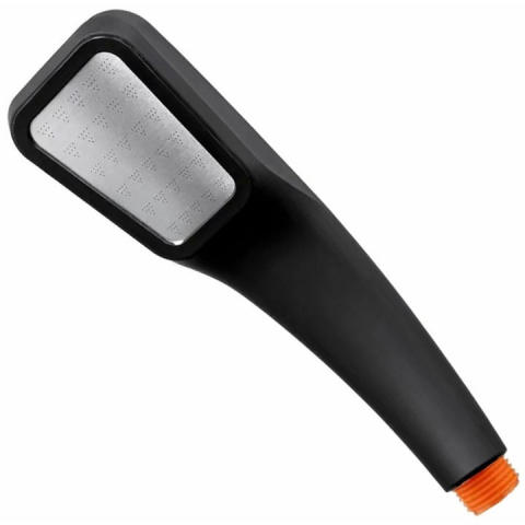 CASA & GRADINA - Para de dus, cromata forma trapezoidala, pentru furtun de dus standard, filet de 1/2 inchi, otel inoxidabil/plastic, negru