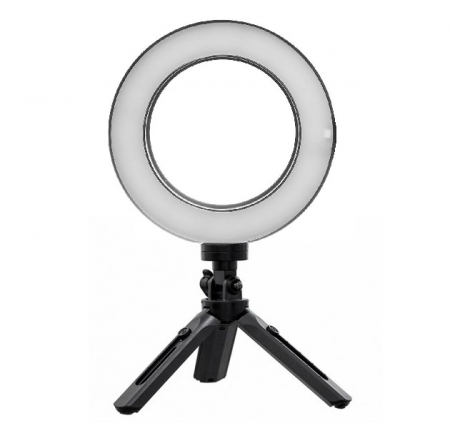 Ring Light - Lampa circulara LED 16 cm diametru, mini trepied extensibil,rotire 360 grade inclus