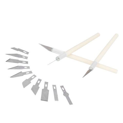 Set 13 cutite pentru modelare, de precizie, lame interschimbabile, plastic/otel inoxidabil, 15.5 cm, cutie depozitare, negru [5]