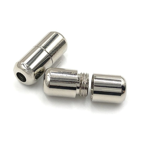 Set 2 capsule metalice pentru inchiderea sireturilor, usor de utilizat, argintiu [5]