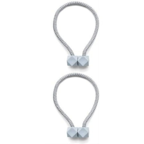 Magnet decorativ pentru draperii si perdele, design tip cub, 45 cm, poliester, gri [7]