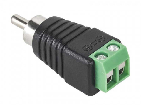 ELECTRONICE - Mufa RCA tata, conectare prin insurubare, negru/verde