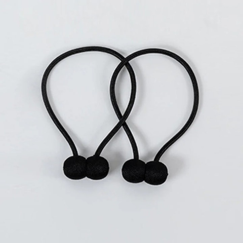 Magnet decorativ pentru perdele si draperii, tip snur, poliester, 44 cm, negru [2]