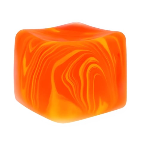 Cub antistres, squishy, pentru copii si adulti, design cu linii fluide, material termoplastic, portocaliu, 3.5 x 3.5 x 3.5 cm [7]