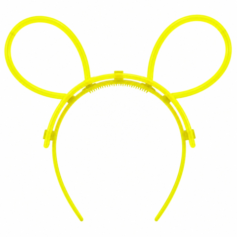 JOCURI ȘI JUCĂRII - Cordeluta luminoasa, accesoriu fluorescent, model urechi, plastic flexibil, carnaval si festivaluri, galben