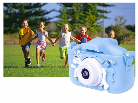 Aparat foto pentru copii,rezolutie 1080P HD,ecran 2 inch,12 MP, unicorn - Albastru [6]