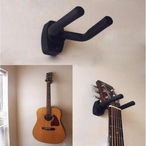 Suport de perete pentru chitara, acoperit cu spuma, 13 cm, universal, negru [5]