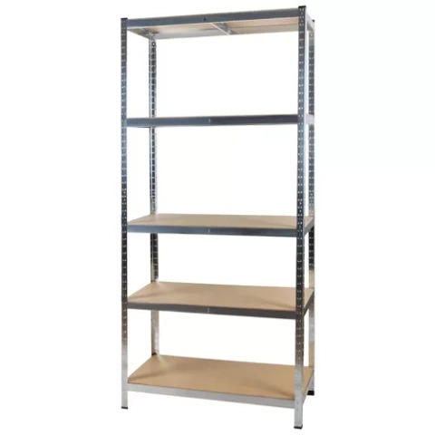 Rafturi metalice - Raft metalic pentru depozitare, 5 polite, capacitate 175 kg/polita, total 875 kg, 220x100x45 cm
