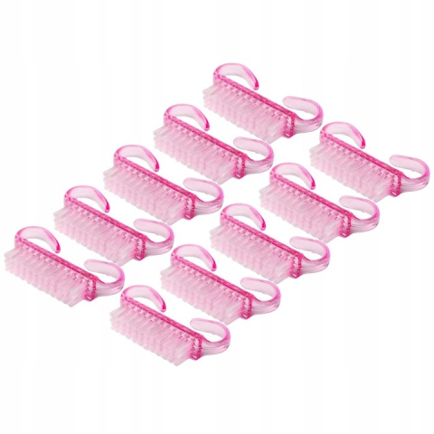 ÎNGRIJIRE PERSONALĂ - Set 10 perii pentru unghii, 6.5 x 3.2 x 1.5 cm, geanta inclusa, roz