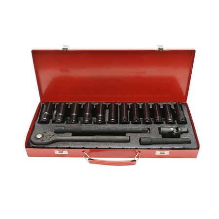 Truse cu scule - Trusa chei tubulare, 16 piese, chrome vanadium, 8-24 mm, 1/2 antrenor cu clichet