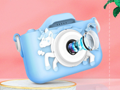 Aparat foto pentru copii,rezolutie 1080P HD,ecran 2 inch,12 MP, unicorn - Albastru [11]