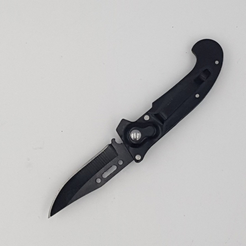 Briceag pentru supravietuire, camping, otel inoxidabil, model scorpion, maner ergonomic, 15.5 cm, negru [1]