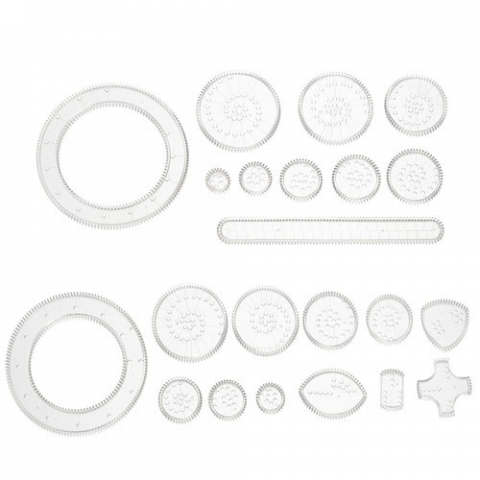 Set pentru desen, spirograf, sabloane transparente, 35 piese [5]
