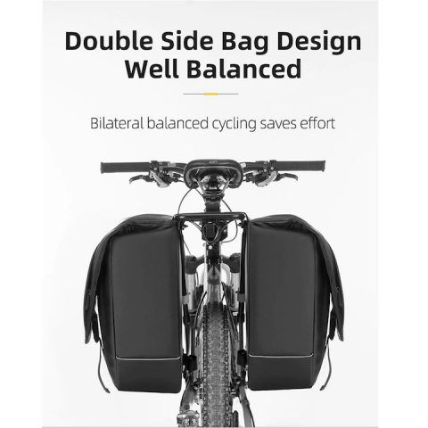 Geanta dubla pentru bicicleta, impermeabila, 30l, 36 x 35 x 40 cm, negru [2]